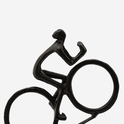 Metal Deco Cycling Figurine , Metal Black