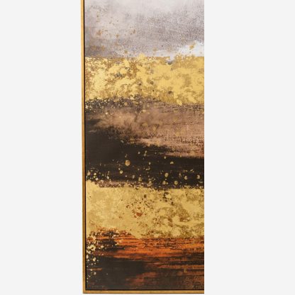 Abstract Gold Foil Wall ART, Hand Painted Rectangular, Gold