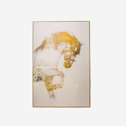 Golden Horse Wall Art, Gold