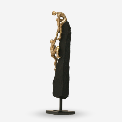 Deco Figurine Climbing Rock Large, Gold & Black