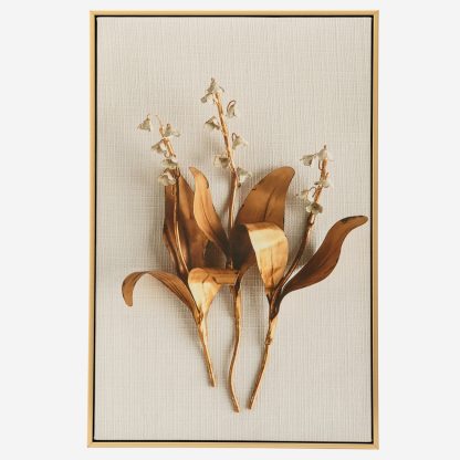 Gold Multi Flower Wall Art, Gold