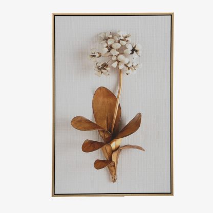 Gold Single Flower Wall Art, Gold