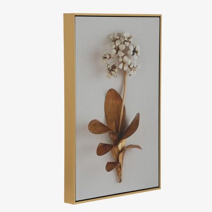 Gold Single Flower Wall Art, Gold
