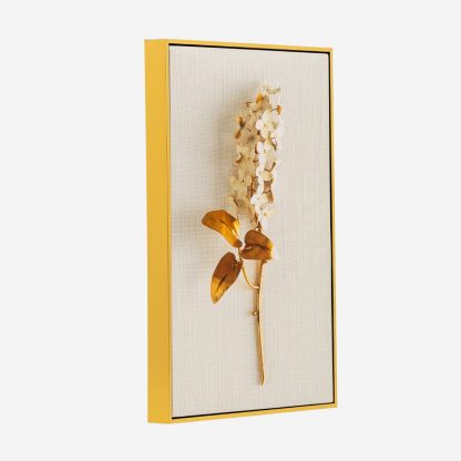 Gold Long Flower Wall Art, Gold