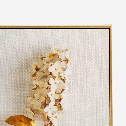Gold Long Flower Wall Art, Gold