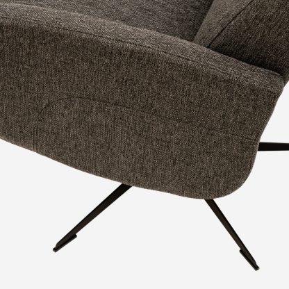 Easy  Recliner Chair with pouf seat, Graphite Black