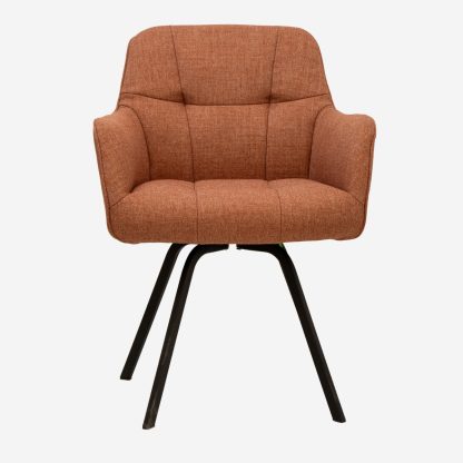 Carla Tufted Dining Chair, Orange