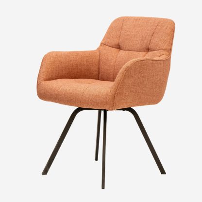 Carla Tufted Dining Chair, Orange