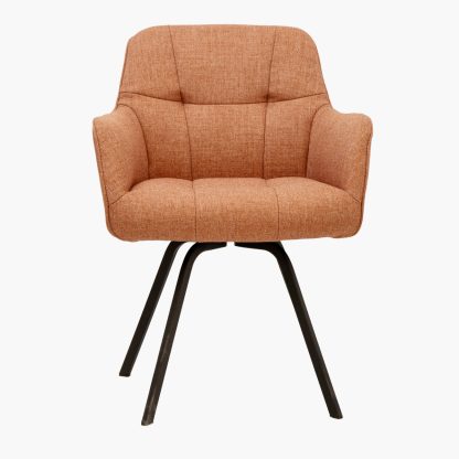 Carla Tufted Dining Chair, Orange