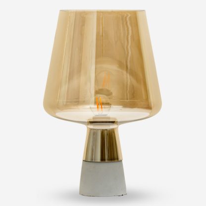 Cognac Table Lamp, Blass & Concrete Smokey Brown