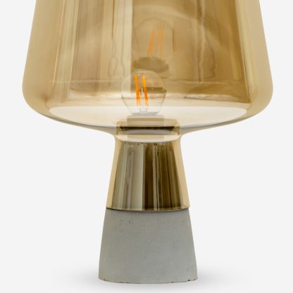 Cognac Table Lamp, Blass & Concrete Smokey Brown