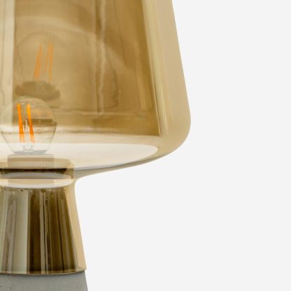 Cognac Table Lamp, Blass & Concrete Smokey Brown