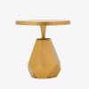 Piston Side Round Side Table, Gold