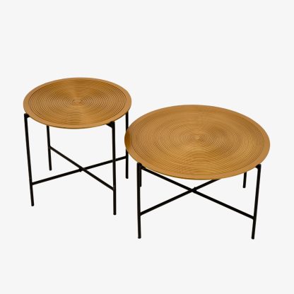 Alona Side Table Set of Two, Gold