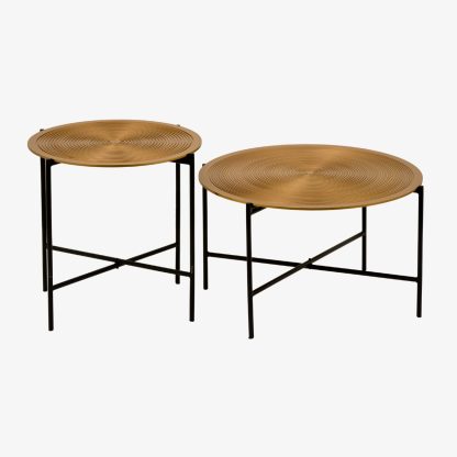 Alona Side Table Set of Two, Gold