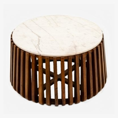 Verla Marble  Coffee Table, White Marble