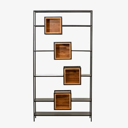 Boxy Wall Shelf, Metal & Wood