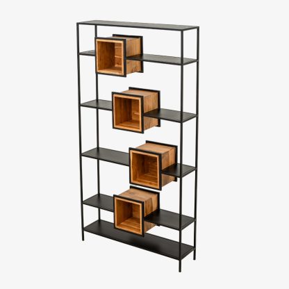 Boxy Wall Shelf, Metal & Wood