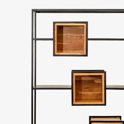 Boxy Wall Shelf, Metal & Wood