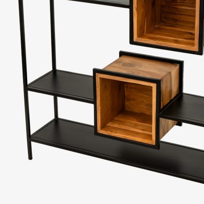 Boxy Wall Shelf, Metal & Wood