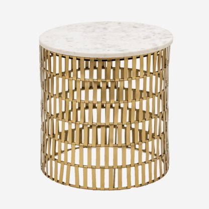 Gala Marble Side Table, Gold