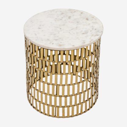 Gala Marble Side Table, Gold