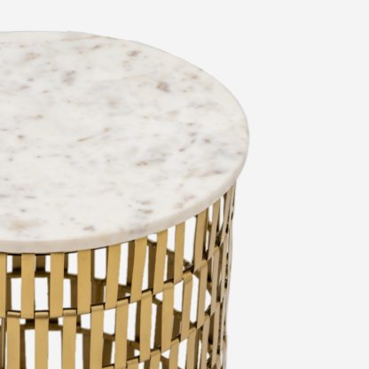 Gala Marble Side Table, Gold