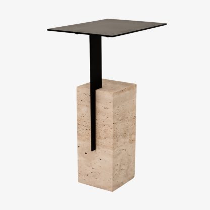 Roma Side Table Natural Marble - Light Travertine