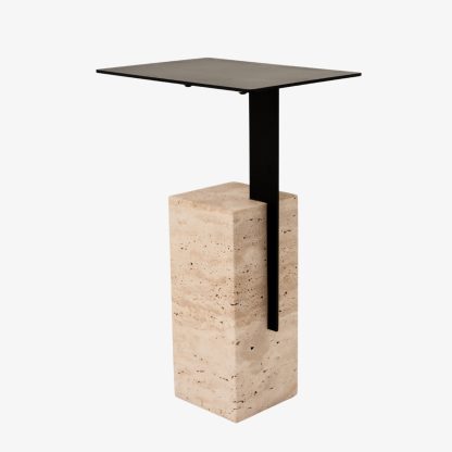 Roma Side Table Natural Marble - Light Travertine