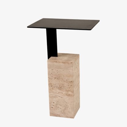 Roma Side Table Natural Marble - Light Travertine