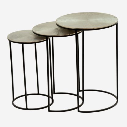 Sona Nest Side Table set of 3 , Antigue Silver