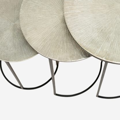 Sona Nest Side Table set of 3 , Antigue Silver