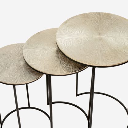 Sona Nest Side Table set of 3 , Antigue Silver