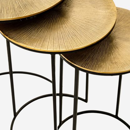 Sona Nest Side Table set of 3 , Antigue Gold