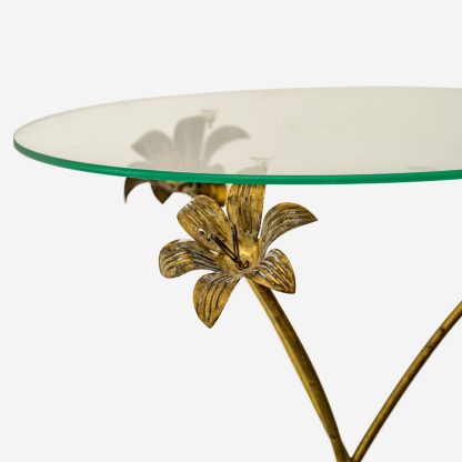 Lily Metal & Glass Bar Table, Antique Gold