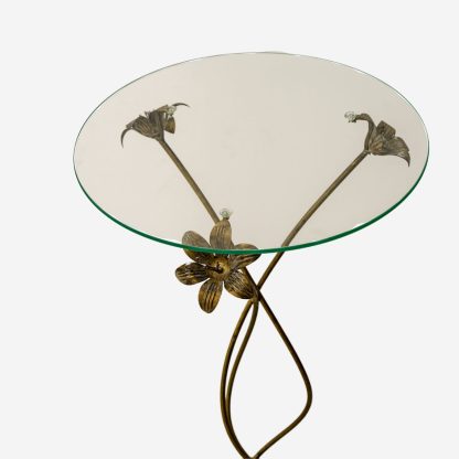 Lily Metal & Glass Bar Table, Antique Gold