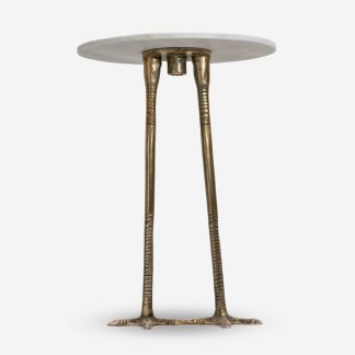 Flamingo Marble Side Table Large, White & Gold