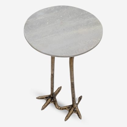 Flamingo Marble Side Table Large, White & Gold