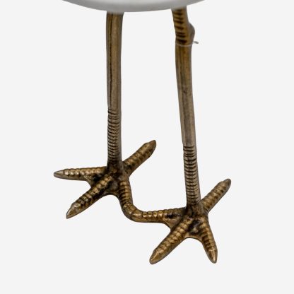 Flamingo Marble Side Table Large, White & Gold