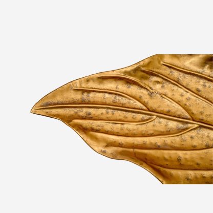 Brushed Metal Leaf Plate Medium, Gold