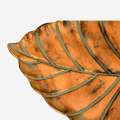 Brushed Metal Leaf Plate Medium, Copper