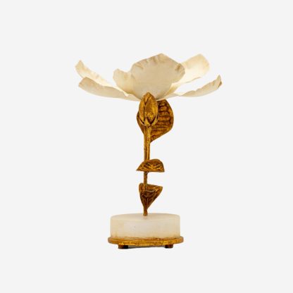 Décor Magnolia Candle Holder Large, White & Gold