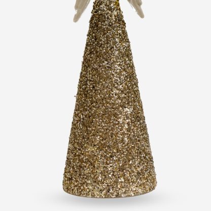 Decor Glass Angel With Glitter, Gold