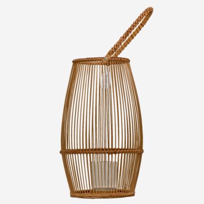 Bamboo Lantern Large, Wood & Glass