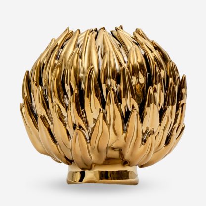 Modern Décor Thistle Ball Vase, Gold