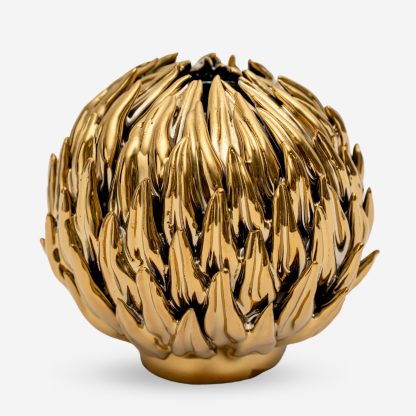 Modern Décor Thistle Ball Vase, Gold