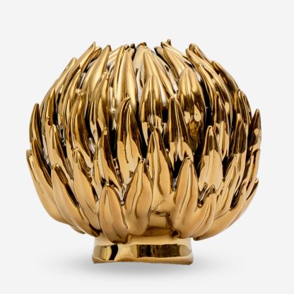 Modern Décor Thistle Ball Vase, Gold