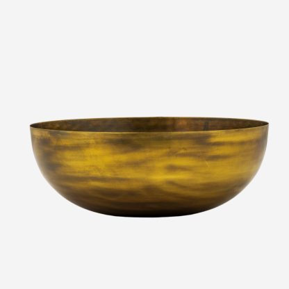 Décor Metal Bowl Large, Antique Gold