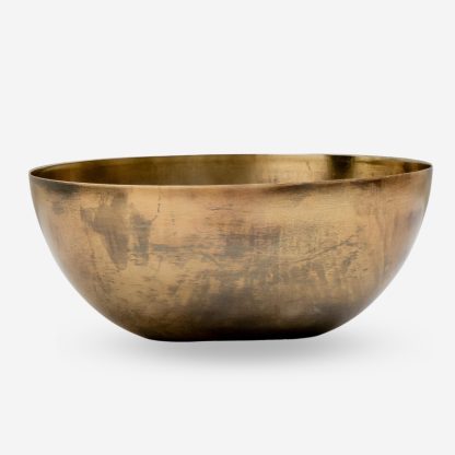 Décor Metal Bowl Large, Antique Gold