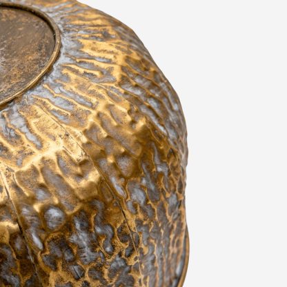 Decor Metal Pot, Aged Gold